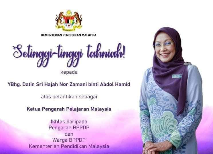 Kecoh!!! Isteri Menteri Kesihatan dilantik Ketua Pengarah Kementerian Pendidikan Malaysia yang baharu