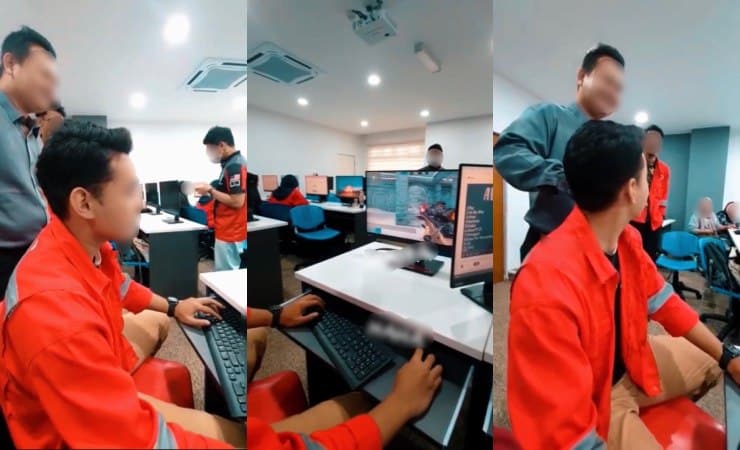 [Video] Tengah seronok main game, sekali pensyarah berdiri perhati dari belakang