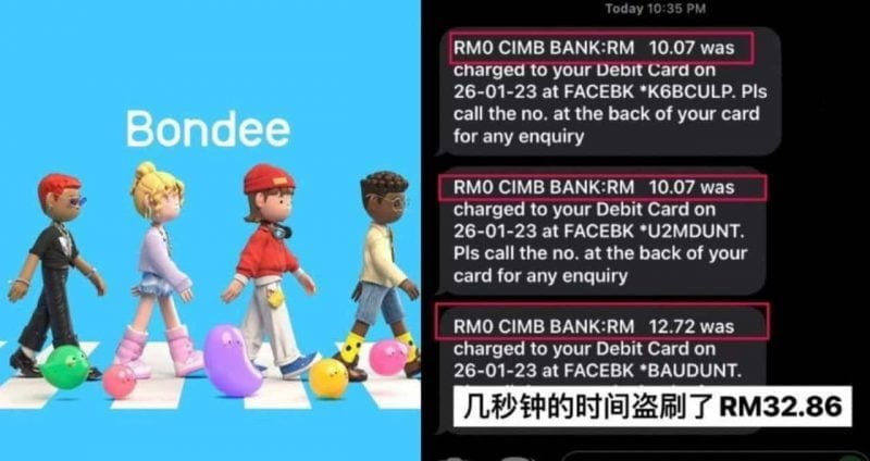 Pengguna dakwa aplikasi Bondee dikesan mengecas kad debit tanpa disedari