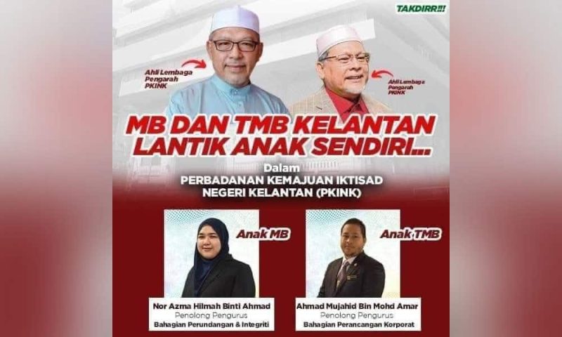 Pertahan lantikan anak MB & TMB Kelantan, kenyataan PKINK cetus perdebatan netizen