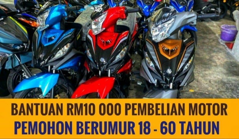 Semakan kelayakan bantuan beli motor sehingga RM10 000, umur 18 – 60 tahun layak memohon