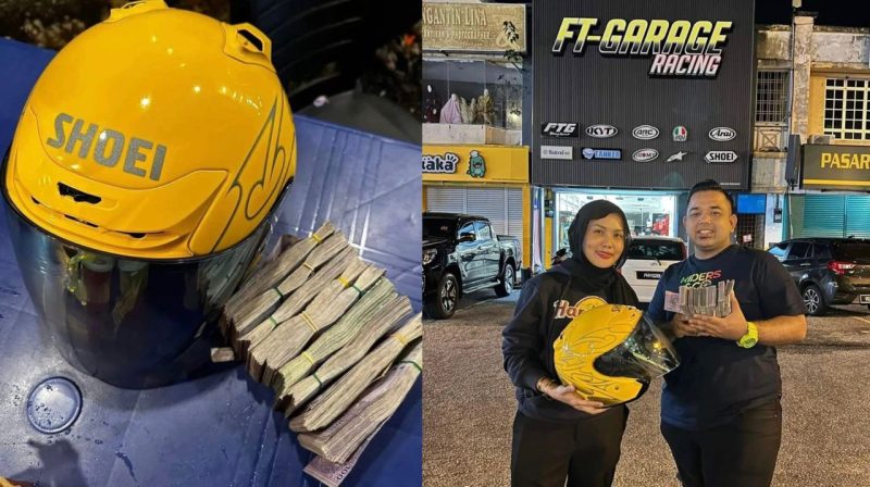 Ramai pertikai tindakan wanita bayar guna ‘cash’ beli helmet mencecah harga RM86,000
