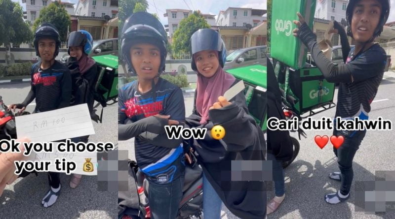 Cari duit kahwin sama-sama, abang rider terkejut dapat tips RM500 dari pelanggan