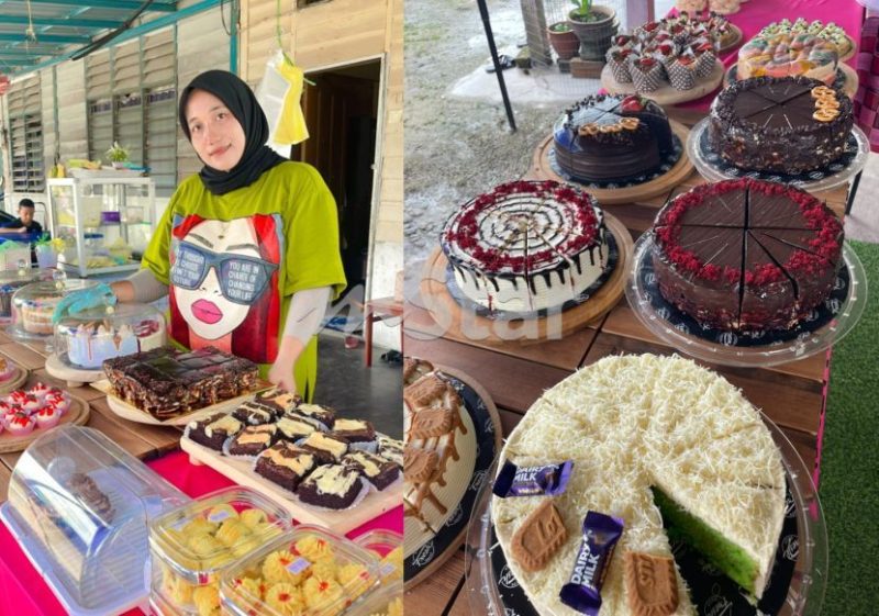 Gara-gara penangan viral, kek yang dijual wanita ini laku keras walaupun hanya berniaga di halaman rumah di Kampong Manjoi