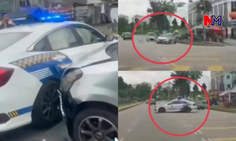 ‘U-turn’ secara tiba-tiba sebelum dilanggar Myvi, pemandu kereta polis disaman Polis Trafik