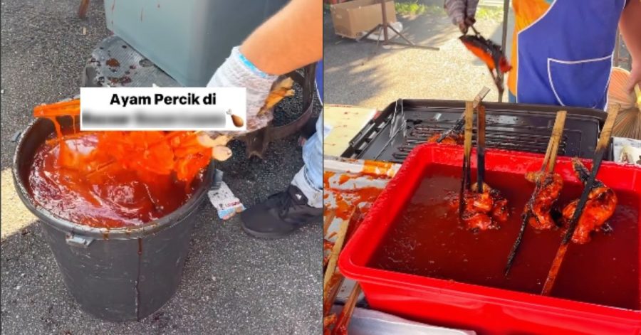 Peniaga letak sos ayam percik dalam tong sampah, netizen kembang tekak!