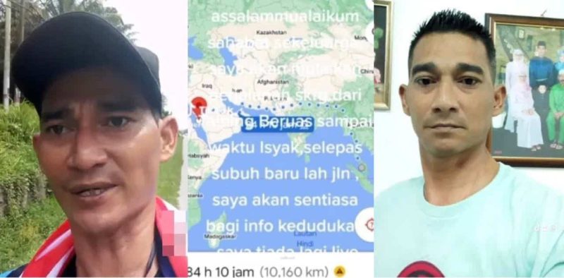Lelaki tekad berjalan kaki 10,161 km dari Perak menuju ke Mekah