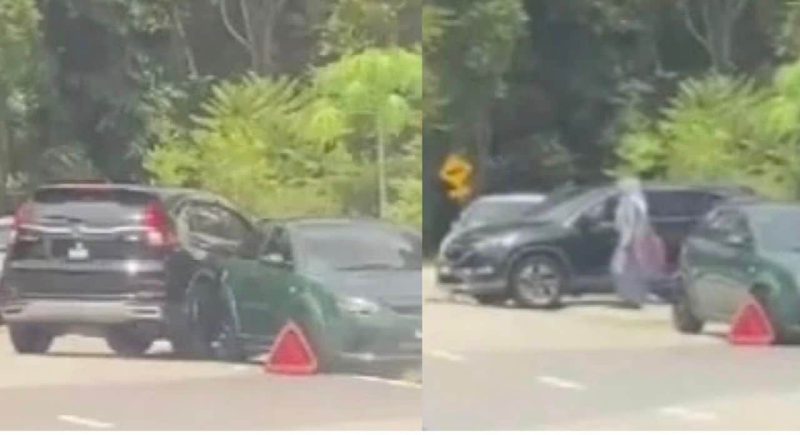 [Video] Tular bekas personaliti TV dikatakan mengamuk, sengaja langgar kereta parkir tepi jalan