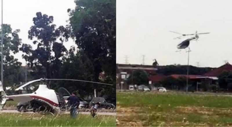 Helikopter bawa murid mendarat berhampiran sekolah swasta, netizen tanya – “Bapa dia keje apa weh?”