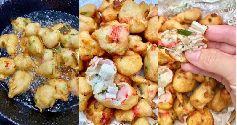 Luar crispy, dalam lembut penuh jejari ketam, ibu ini kongsi resepi cucur nasi jejari ketam kegemaran anak