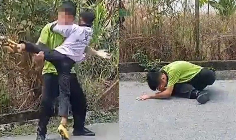 3 lawan 1, tular video pelajar lelaki dibuli rakan sebaya