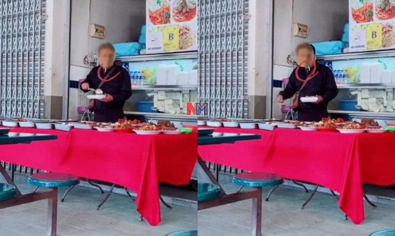 Netizen tak puas hati tengok lelaki ini cedok makanan sambil merokok