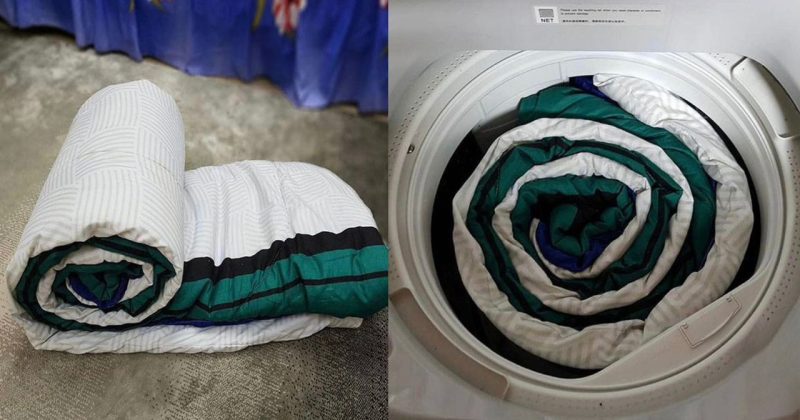 Cara basuh sendiri toto atau comforter guna mesin basuh di rumah, pastikan gulung ikut teknik begini
