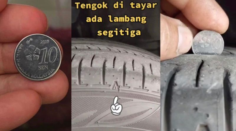 Cara check bunga tayar kereta masih elok atau kena tukar, guna duit syiling 10sen saja, orang perempuan pun boleh buat