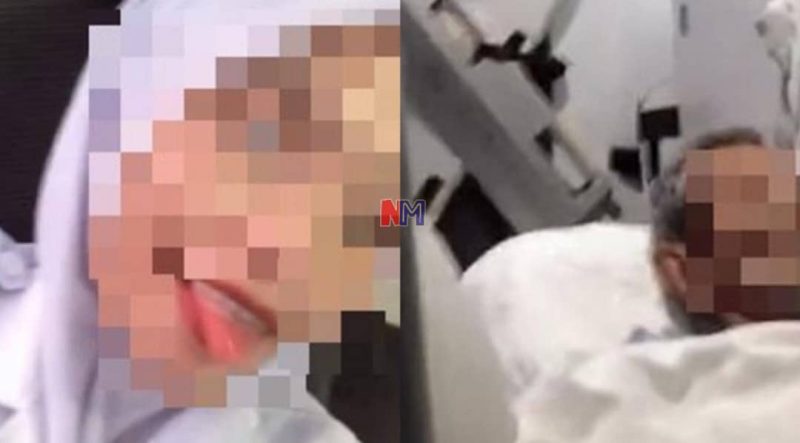 Bagi ciuman & jelir lidah, petugas wanita sakan rakam video dalam ambulans