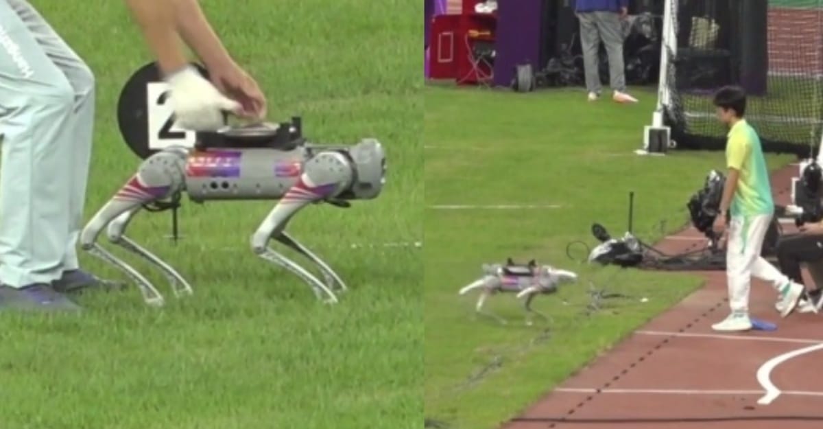 Robot anjing bawakan cakera di sukan Asia curi tumpuan ramai