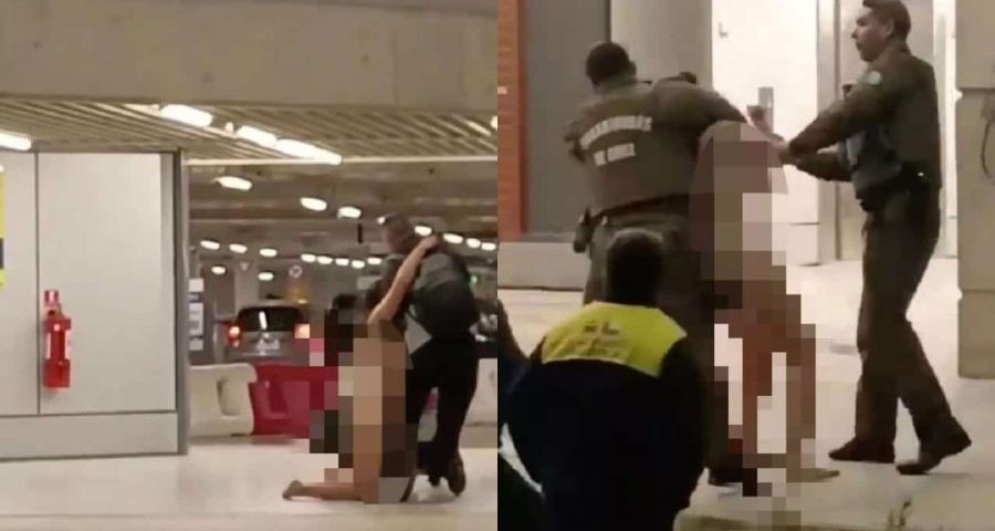 Kecoh! Wanita berbogel di lapangan terbang