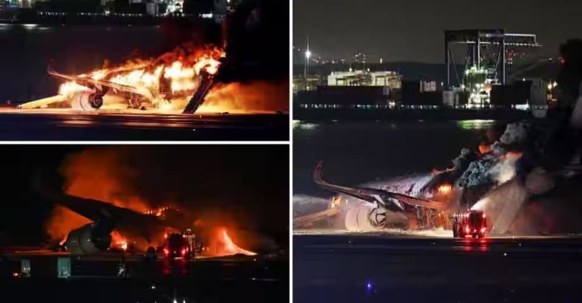 Nahas Japan Airlines, kapten cedera parah & lima kru kapal pengawal pantai maut